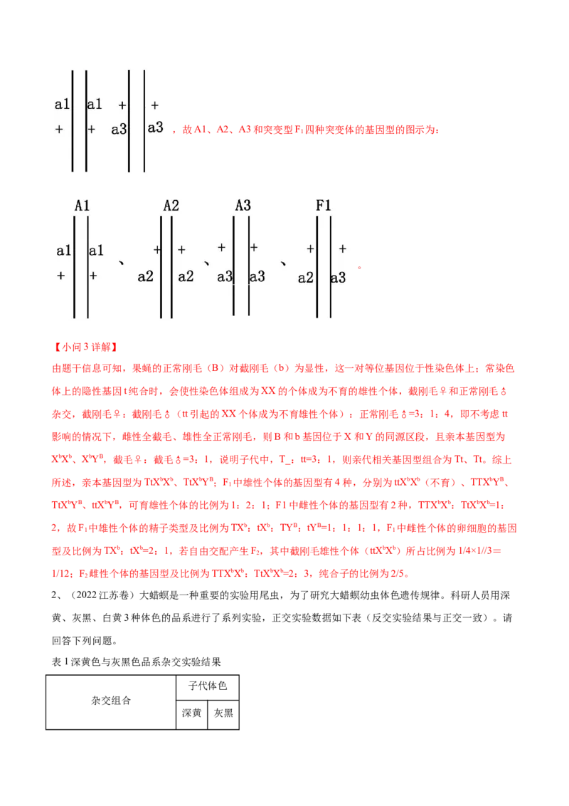 押江苏卷第22题遗传规律的应用（解析版）_2024年新高考资料_5.2024三轮冲刺_备战2024年高考生物临考题号押题（江苏专用）322855714