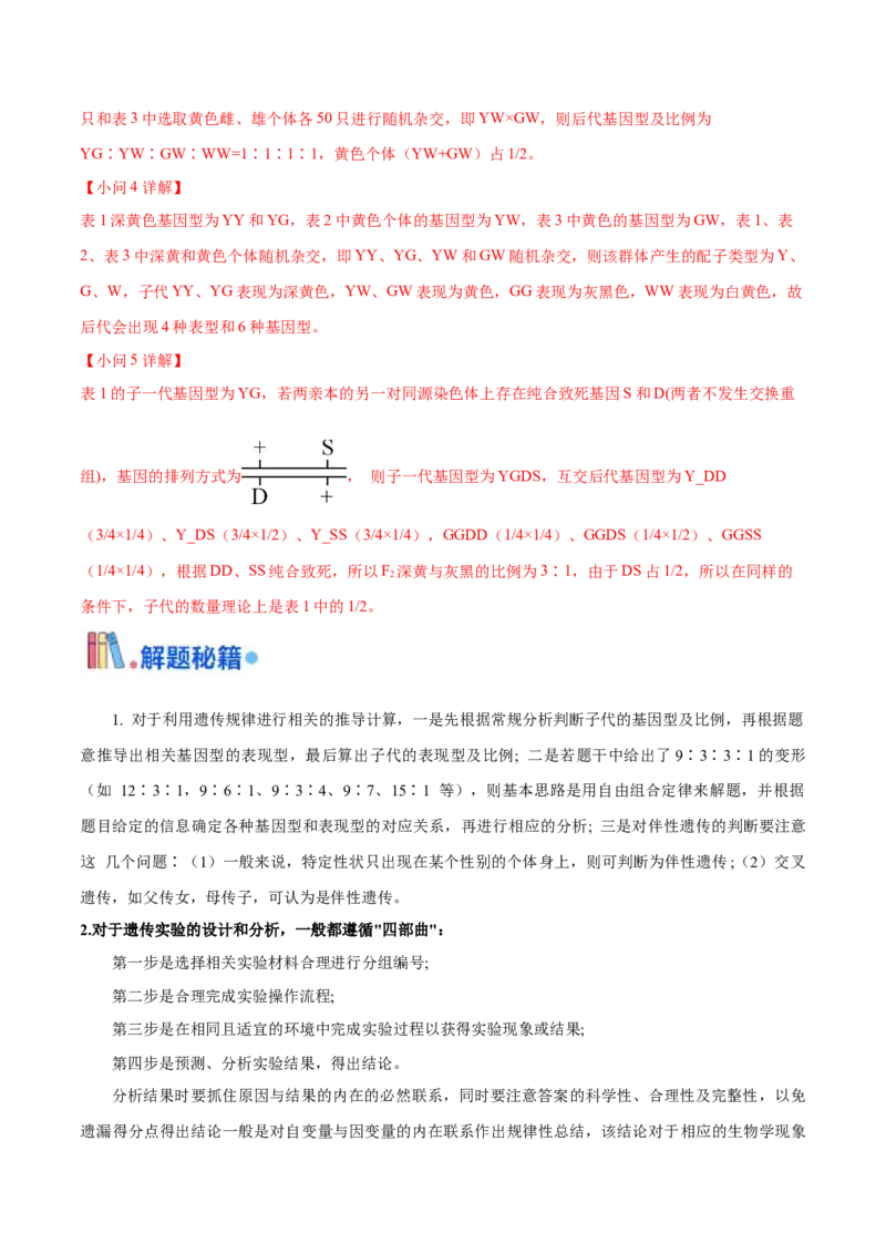 押江苏卷第22题遗传规律的应用（解析版）_2024年新高考资料_5.2024三轮冲刺_备战2024年高考生物临考题号押题（江苏专用）322855714