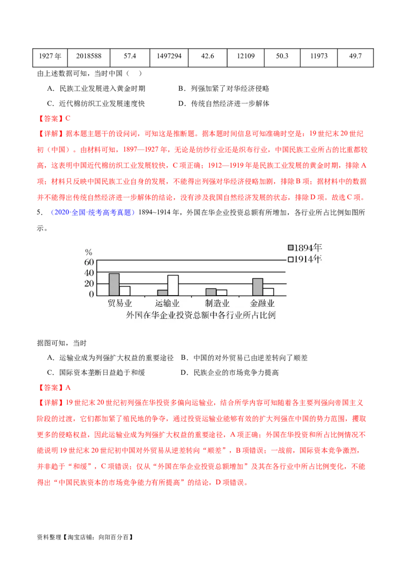 专题07中国近代史：选择性必修（贯通部分）（解析版）_07高考历史_新高考复习资料_2024年新高考复习资料_专项复习资料_备战2024年高考历史考试易错题（新高考专用）