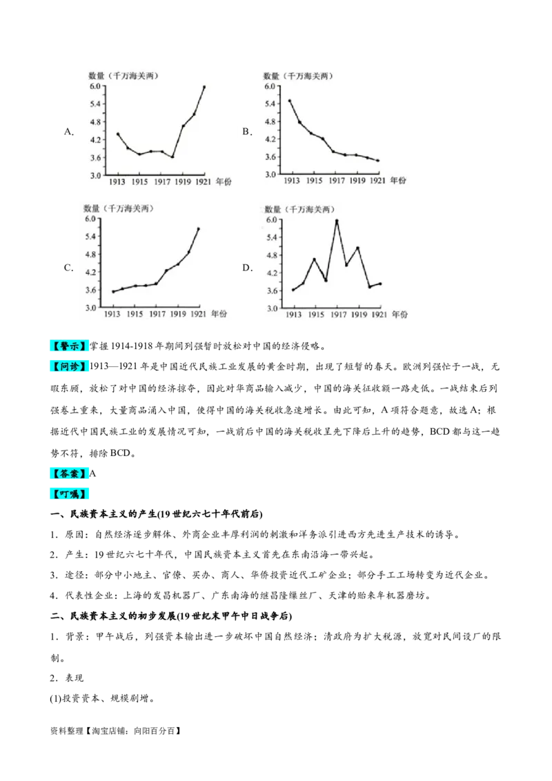 专题07中国近代史：选择性必修（贯通部分）（解析版）_07高考历史_新高考复习资料_2024年新高考复习资料_专项复习资料_备战2024年高考历史考试易错题（新高考专用）
