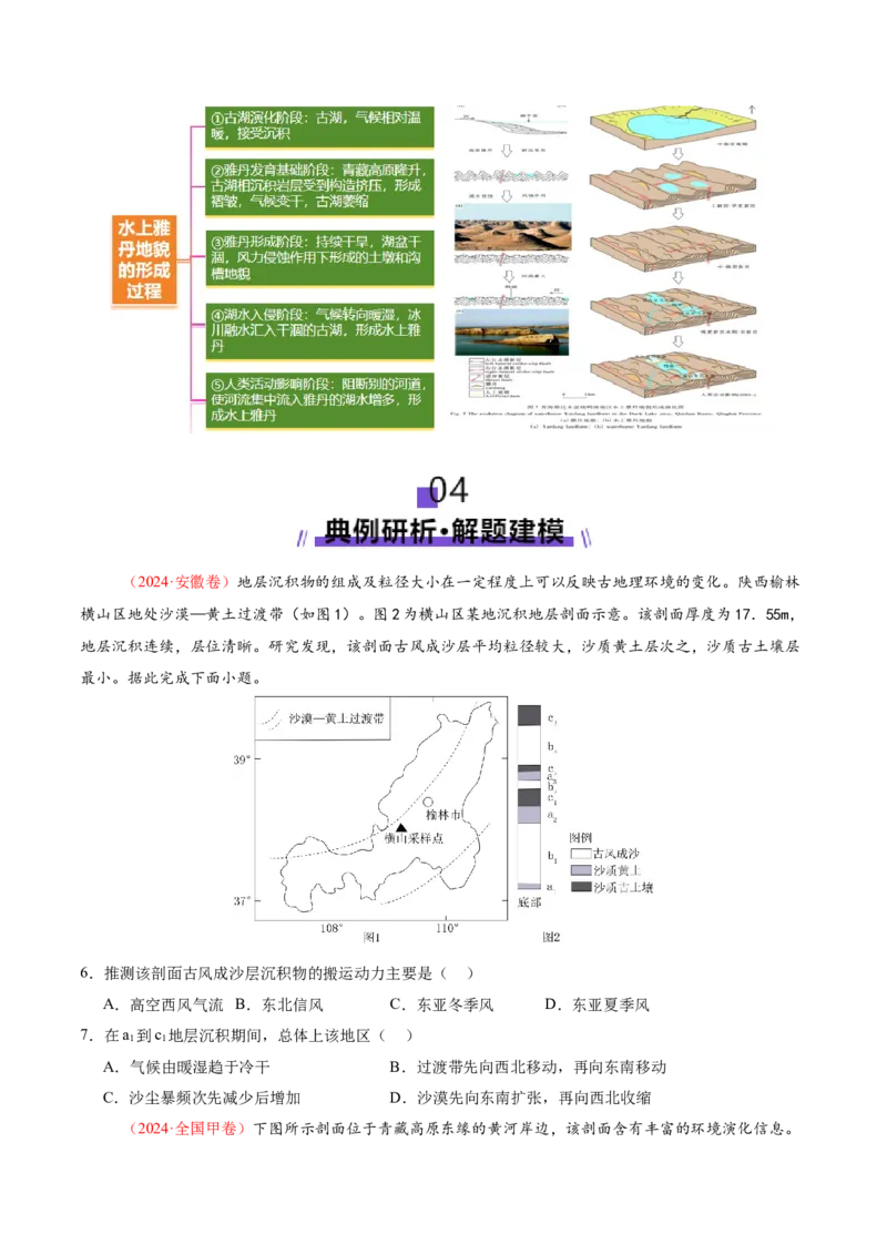 专题05地质地貌（讲义）（原卷版）_2025年新高考资料_二轮复习_01高考语文等多个文件_2025年高三地理高考二轮复习专项提升_二轮讲义
