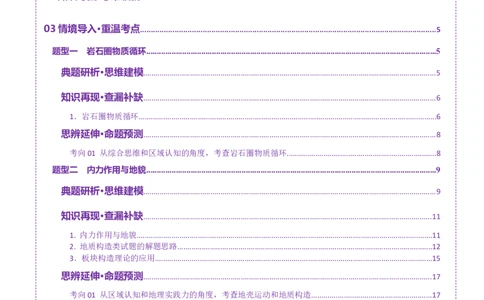 专题05地质地貌（讲义）（原卷版）_2025年新高考资料_二轮复习_01高考语文等多个文件_2025年高三地理高考二轮复习专项提升_二轮讲义