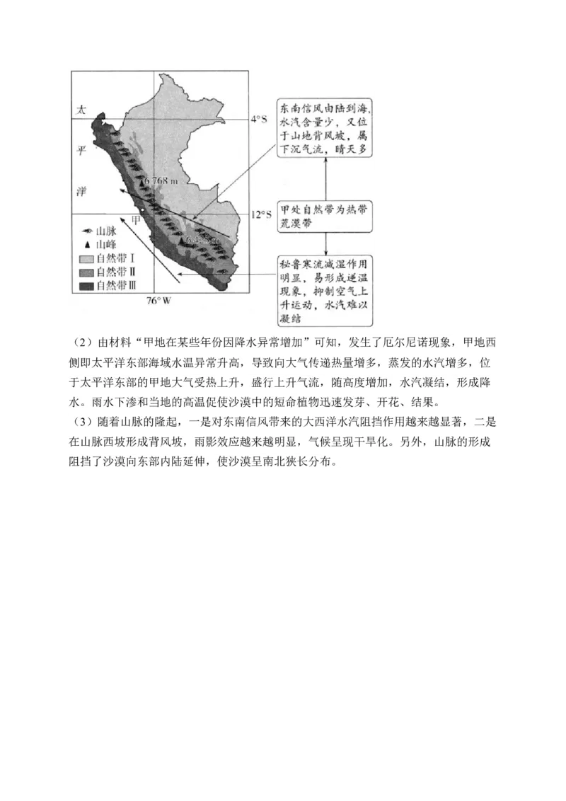 2025届高考地理一轮复习专题训练：从圈层作用看地貌与土壤（解析版）_2025年新高考资料_专项练习_2025届高考地理一轮复习专题训练