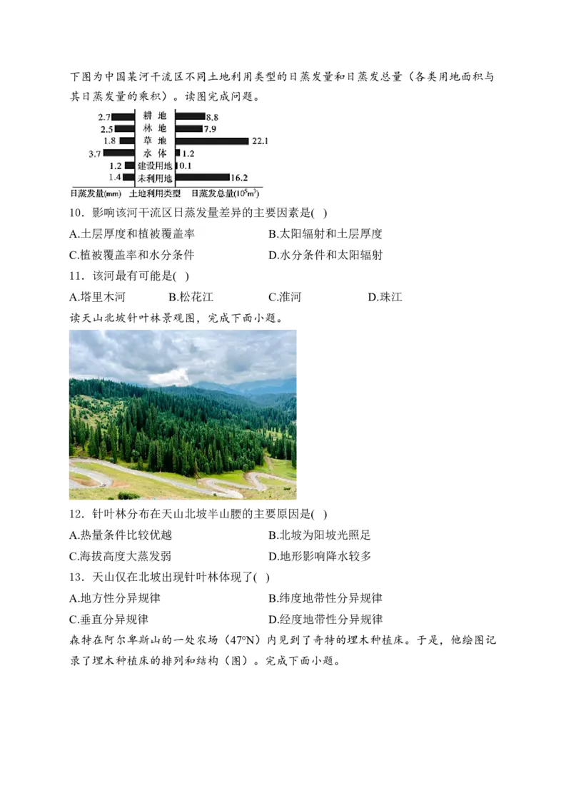 2025届高考地理一轮复习专题训练：从圈层作用看地貌与土壤（解析版）_2025年新高考资料_专项练习_2025届高考地理一轮复习专题训练