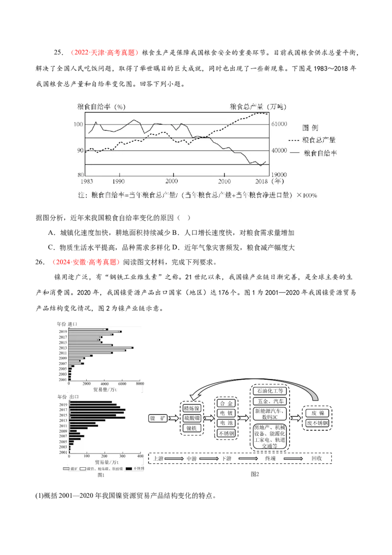 专题11资源、环境与国家安全（练习）（原卷版）_2025年新高考资料_二轮复习_上好课2025年高考地理二轮复习讲练测（新高考通用）3381954