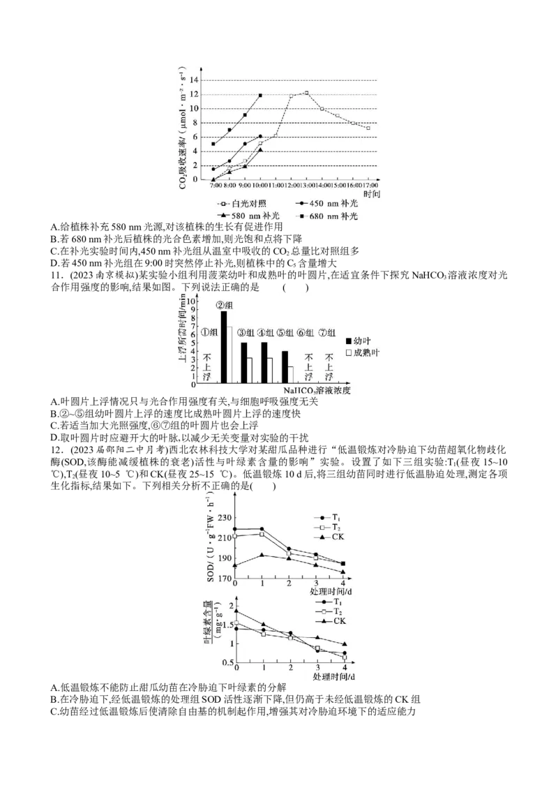 第11讲细胞代谢综合分析（练习）（原卷版）_2024年新高考资料_1.2024一轮复习_2024年高考生物一轮复习讲练测（新教材新高考）