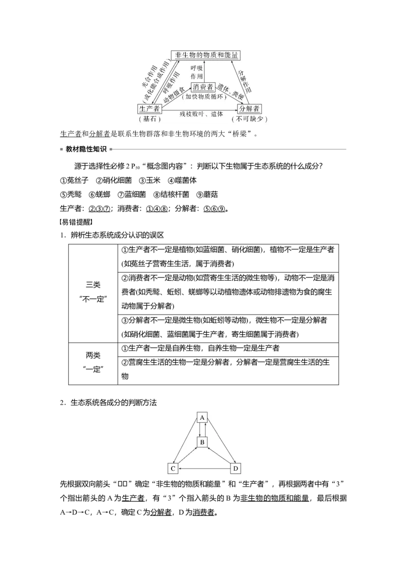 2023年高考生物一轮复习（新人教新高考）第9单元第5课时　生态系统的结构_新高考复习资料_2023年新高考复习资料_一轮复习_2023年新高考大一轮复习讲义