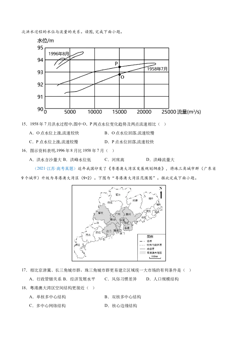 专题14世界地理和中国地理+原卷版_2025年新高考资料_二轮复习_01高考语文等多个文件_2025年高三地理高考二轮复习专项提升_真题演练