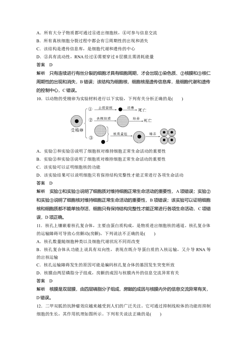 2023年高考生物一轮复习（新人教新高考）第2单元第4课时　细胞核的结构和功能_新高考复习资料_2023年新高考复习资料_一轮复习_2023年新高考大一轮复习讲义