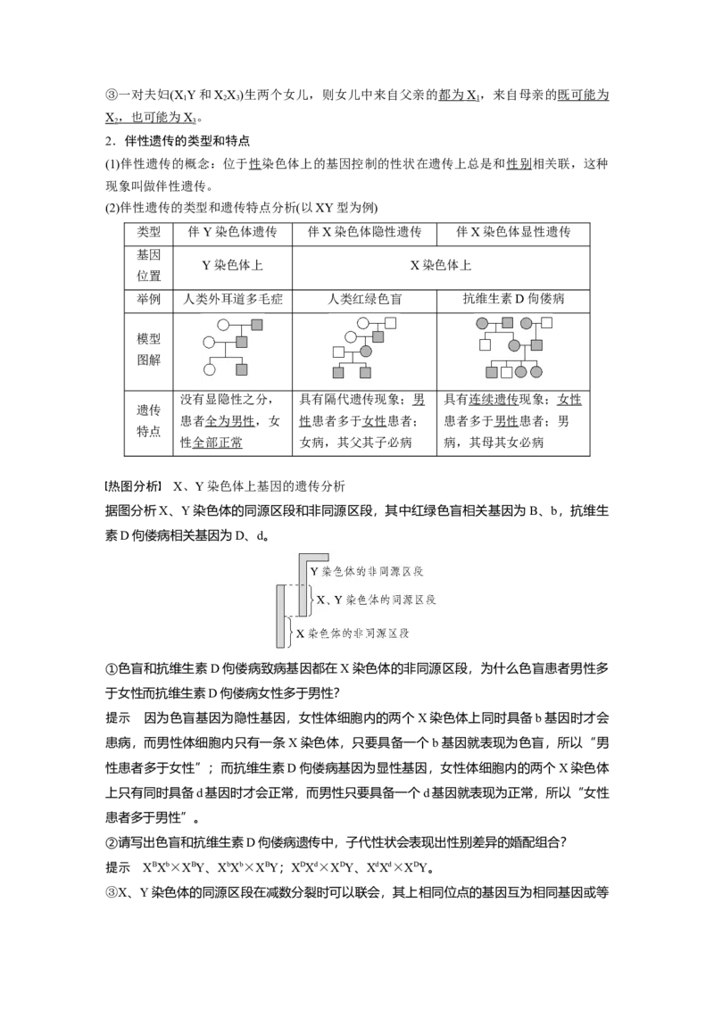 2023年高考生物一轮复习（全国版）第5单元第6课时　伴性遗传的特点与应用及人类遗传病_通用版（老高考）复习资料_2023年复习资料_一轮复习_2023年高考生物一轮复习讲义+课件（全国版）