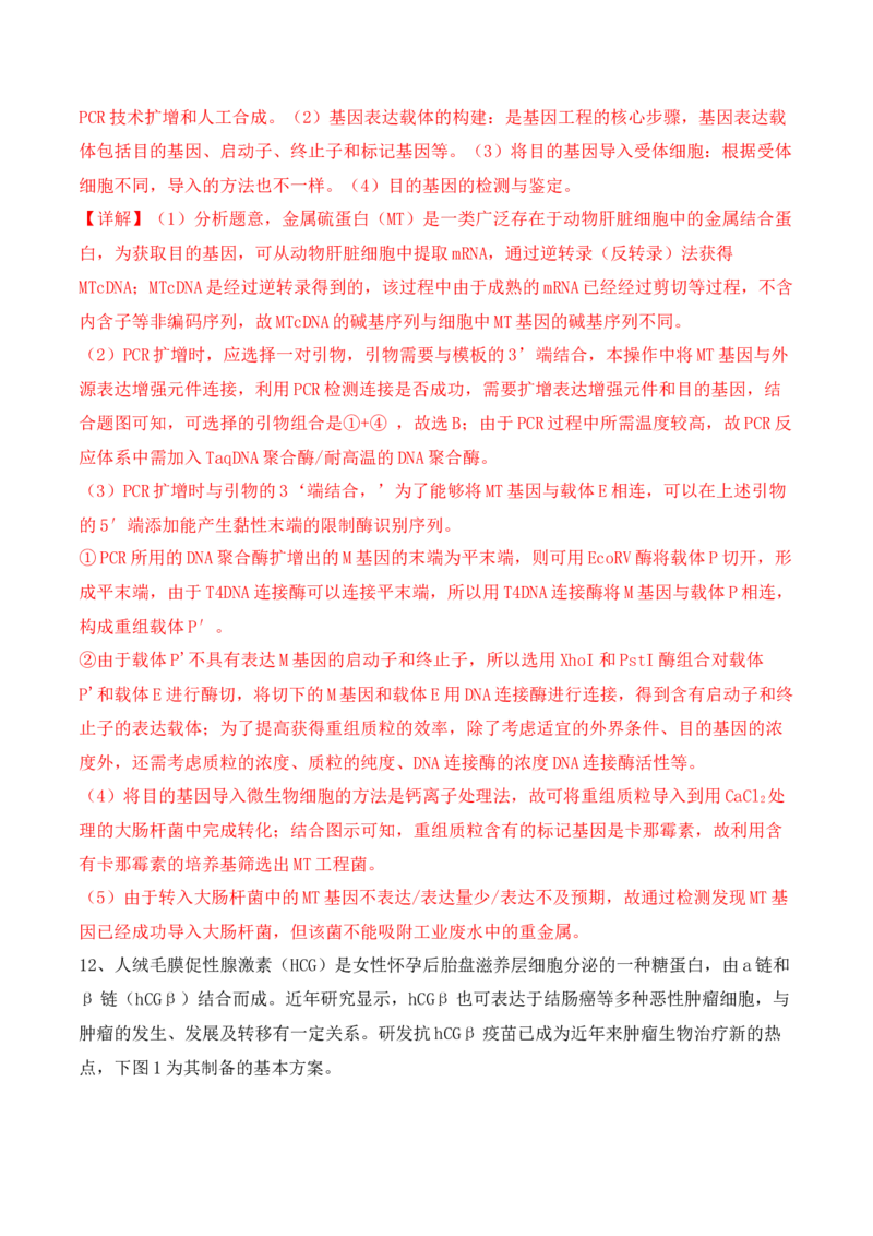 热点链接基因工程的相关热点（解析版）_2024年新高考资料_2.2024二轮复习_2024年高考生物二轮复习讲练测（新教材新高考）