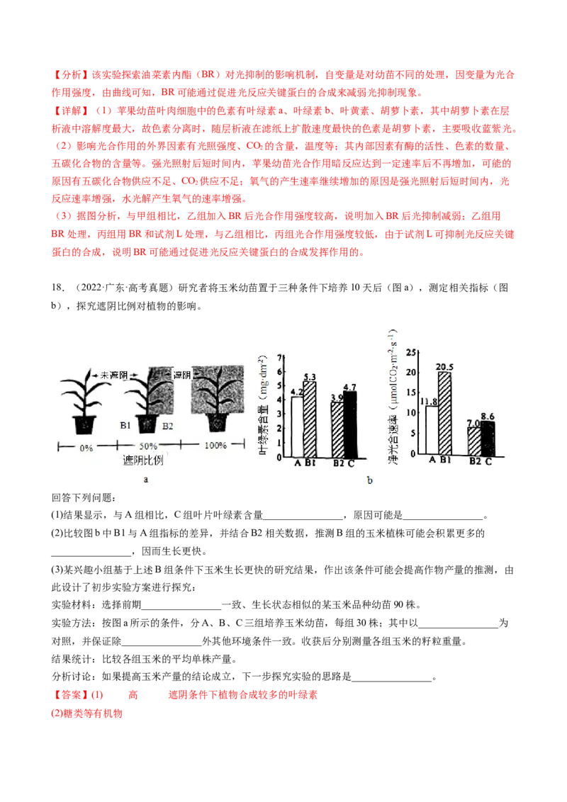 第10.2讲光合作用的影响因素和应用（练习）（解析版）_2024年新高考资料_1.2024一轮复习_2024年高考生物一轮复习讲练测（新教材新高考）