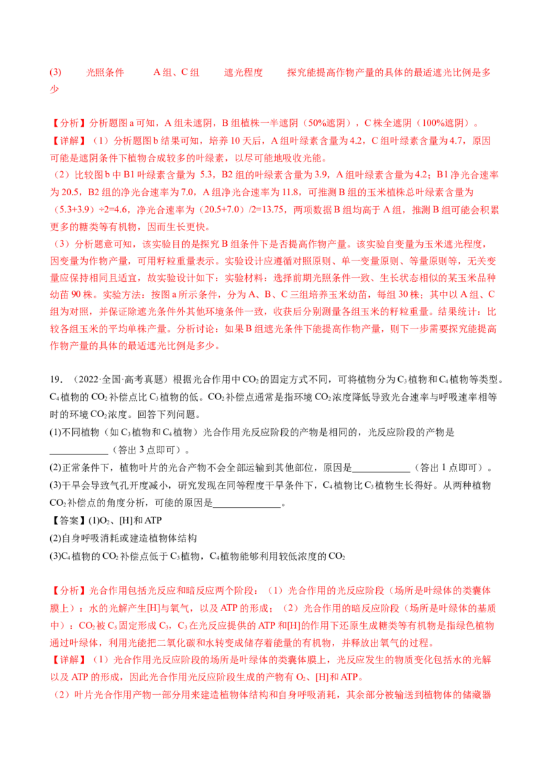 第10.2讲光合作用的影响因素和应用（练习）（解析版）_2024年新高考资料_1.2024一轮复习_2024年高考生物一轮复习讲练测（新教材新高考）