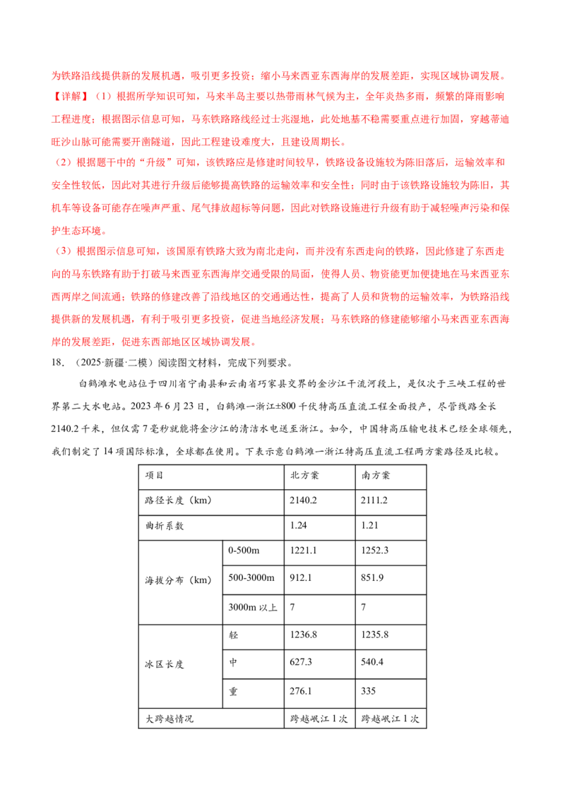 专题10交通、工程建设、国际合作（练习）（解析版）_2025年新高考资料_二轮复习_01高考语文等多个文件_上好课2025年高考地理二轮复习讲练测（新高考通用）_第一部分专题突破