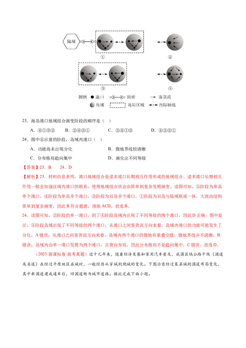 专题10交通、工程建设、国际合作（练习）（解析版）_2025年新高考资料_二轮复习_01高考语文等多个文件_上好课2025年高考地理二轮复习讲练测（新高考通用）_第一部分专题突破