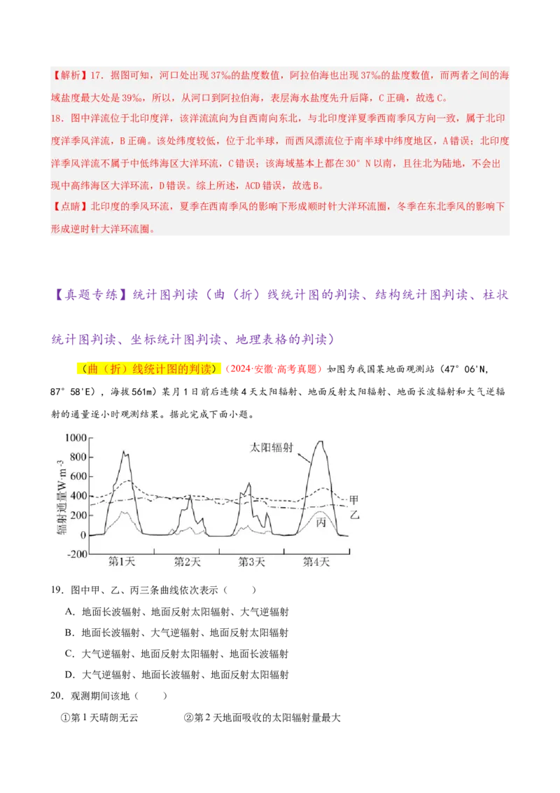 专题04图表攻略（练习）（解析版）_2025年新高考资料_二轮复习_01高考语文等多个文件_上好课2025年高考地理二轮复习讲练测（新高考通用）_第二部分题型突破