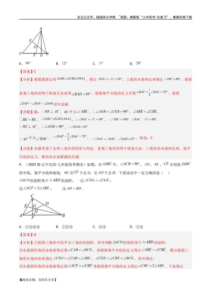 专题04三角形中的倒角模型-高分线模型、双（三）垂直模型（解析版）_02中考总复习（2026版更新中）_02-数学-中考总复习_2024年中考复习资料_专项复习资料_答案解析版