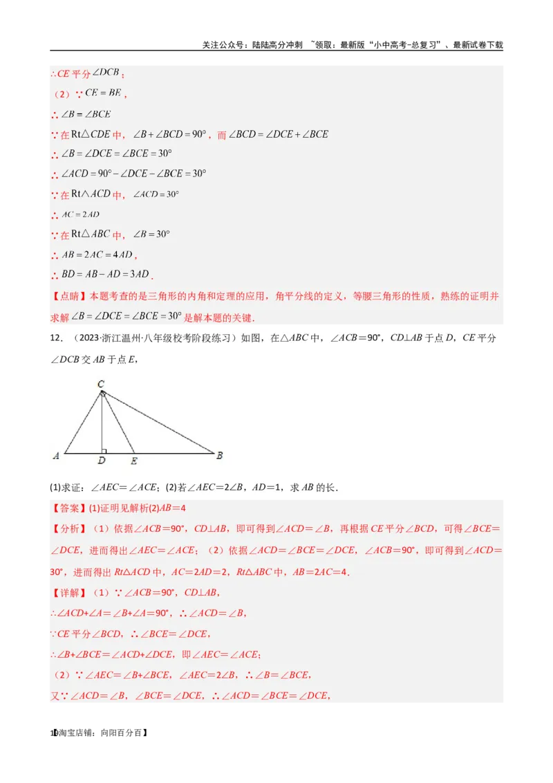 专题04三角形中的倒角模型-高分线模型、双（三）垂直模型（解析版）_02中考总复习（2026版更新中）_02-数学-中考总复习_2024年中考复习资料_专项复习资料_答案解析版