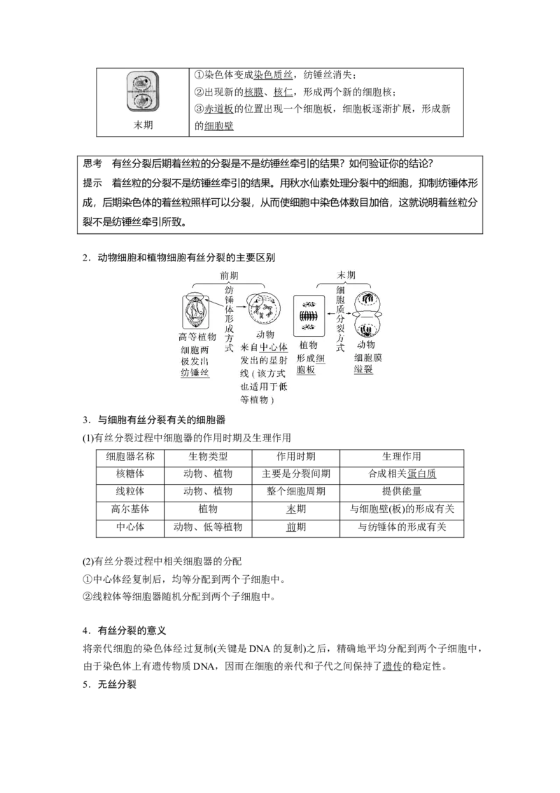 2023年高考生物一轮复习（新人教新高考）第4单元第1课时　细胞的增殖_新高考复习资料_2023年新高考复习资料_一轮复习_2023年新高考大一轮复习讲义