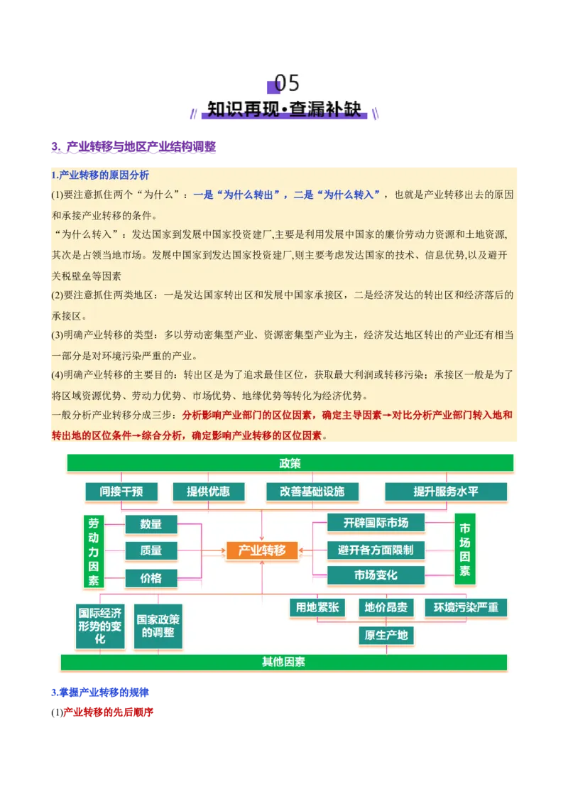 专题09产业区位与产业发展（讲义）（解析版）_2025年新高考资料_二轮复习_01高考语文等多个文件_2025年高三地理高考二轮复习专项提升_二轮讲义