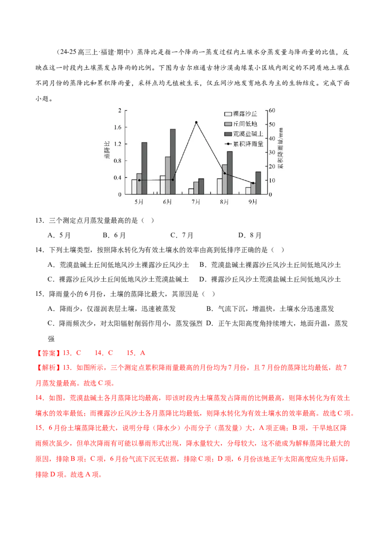专题06自然地理环境的整体性与差异性（练习）（解析版）_2025年新高考资料_二轮复习_01高考语文等多个文件_上好课2025年高考地理二轮复习讲练测（新高考通用）