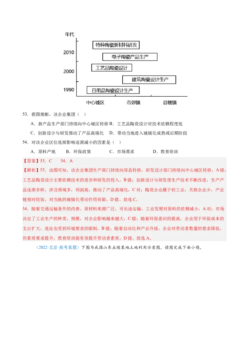 专题10工业和服务业+解析版_2025年新高考资料_二轮复习_01高考语文等多个文件_2025年高三地理高考二轮复习专项提升_真题演练