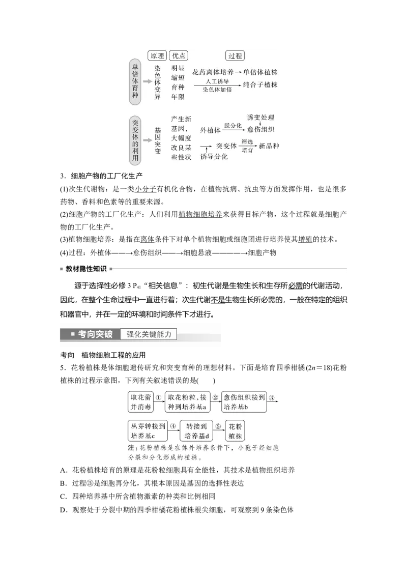 2023年高考生物一轮复习（新人教新高考）第10单元第3课时　植物细胞工程_新高考复习资料_2023年新高考复习资料_一轮复习_2023年新高考大一轮复习讲义