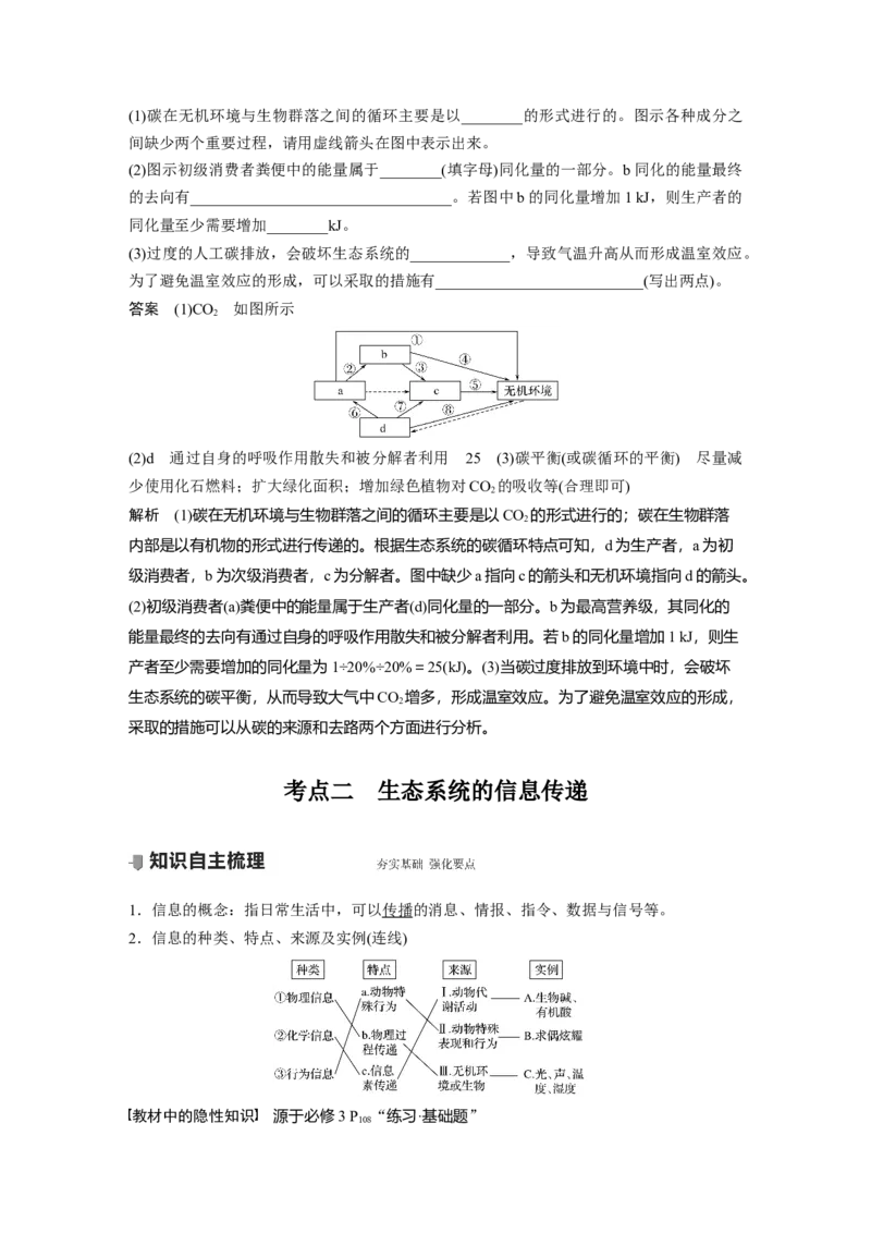 2022年高考生物一轮复习第9单元第31讲　生态系统的物质循环、信息传递及其稳定性_新高考复习资料_2022年新高考复习资料_2022年一轮复习最新版