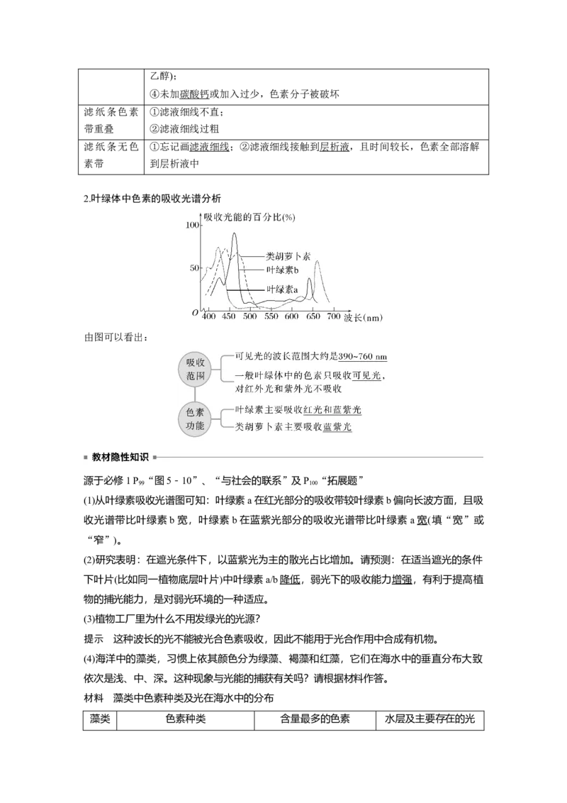 2023年高考生物一轮复习（全国版）第3单元第5课时　捕获光能的色素和结构_通用版（老高考）复习资料_2023年复习资料_一轮复习_2023年高考生物一轮复习讲义+课件（全国版）