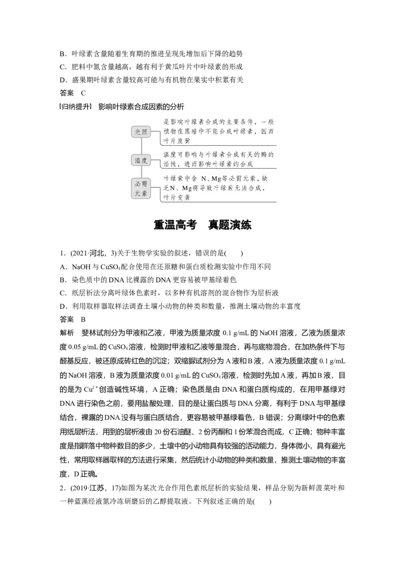 2023年高考生物一轮复习（全国版）第3单元第5课时　捕获光能的色素和结构_通用版（老高考）复习资料_2023年复习资料_一轮复习_2023年高考生物一轮复习讲义+课件（全国版）