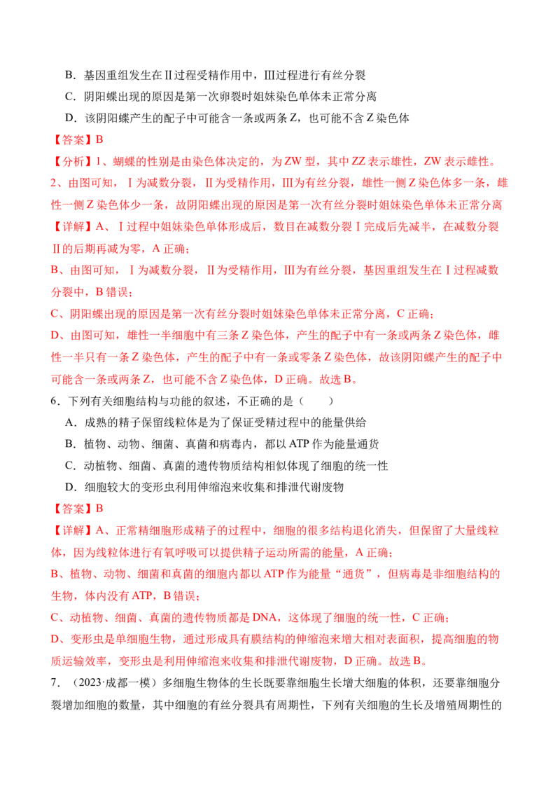第05讲细胞的增殖与受精作用（讲义）解析版_2024年新高考资料_2.2024二轮复习_2024年高考生物二轮复习讲练测（新教材新高考）