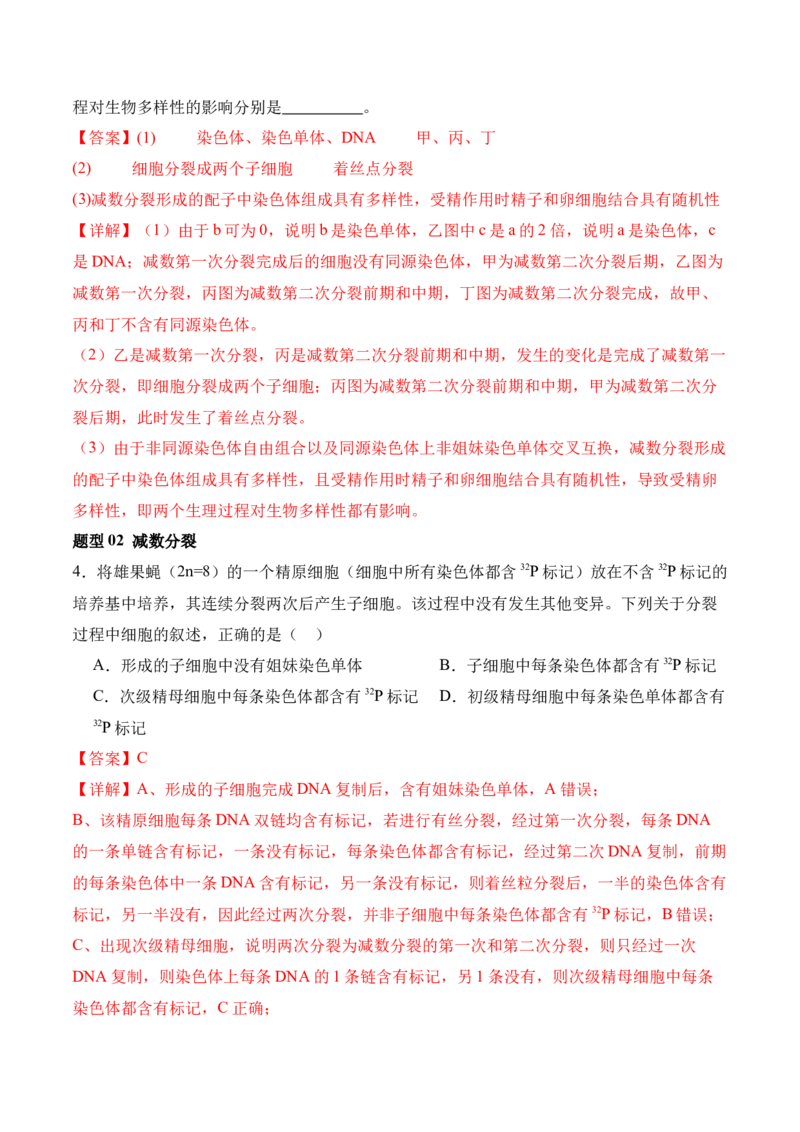 第05讲细胞的增殖与受精作用（讲义）解析版_2024年新高考资料_2.2024二轮复习_2024年高考生物二轮复习讲练测（新教材新高考）
