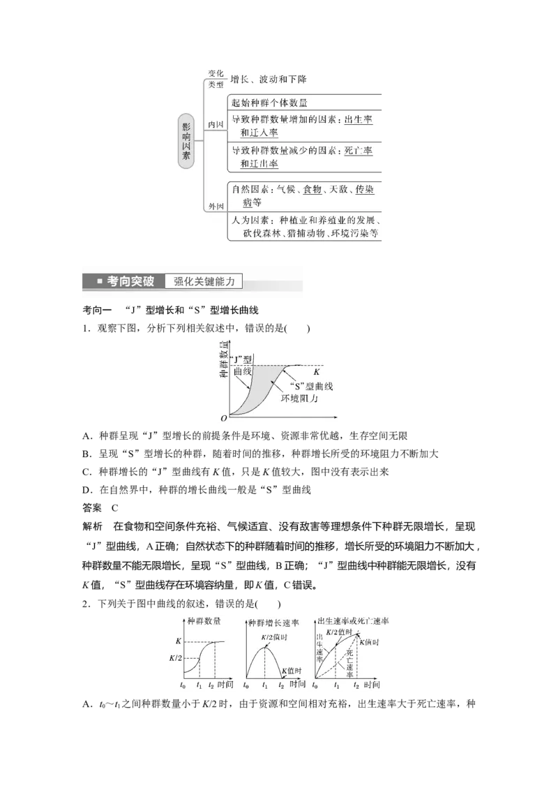 2023年高考生物一轮复习（全国版）第9单元第2课时　种群数量的变化_通用版（老高考）复习资料_2023年复习资料_一轮复习_2023年高考生物一轮复习讲义+课件（全国版）
