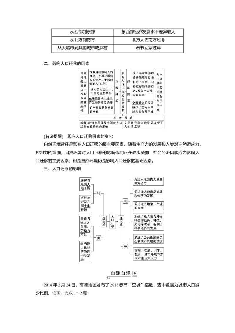 第6章第2讲人口的空间变化教案_新高考复习资料_2022年新高考复习资料_2022届一轮复习讲练结合7.13更新_系列一_第6章　人口的变化_第6章第2讲人口的空间变化