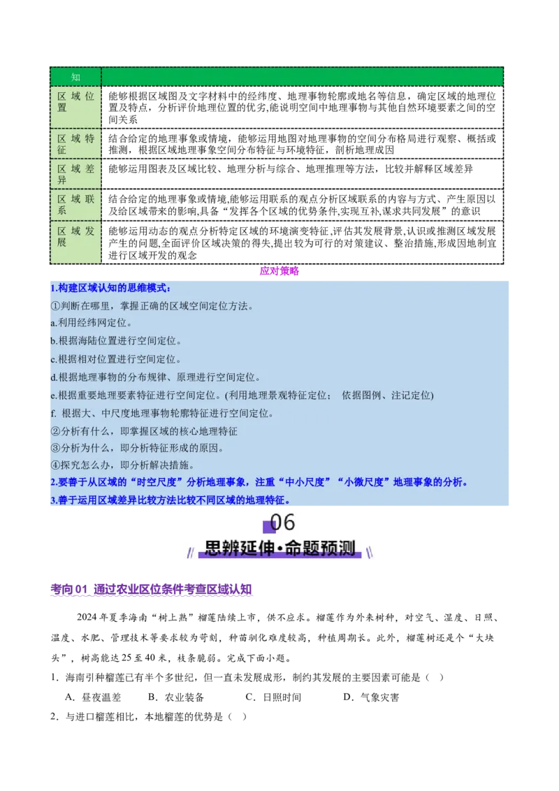 专题1核心素养（讲义）（原卷版）_2025年新高考资料_二轮复习_01高考语文等多个文件_上好课2025年高考地理二轮复习讲练测（新高考通用）_第三部分素能提升