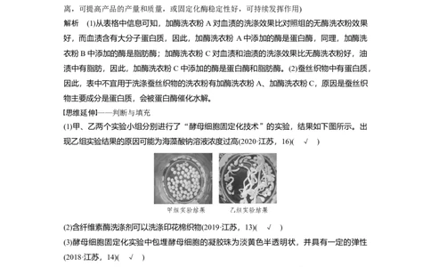2023年高考生物二轮复习（全国版）第1篇专题突破专题10考点2　酶的应用及蛋白质的提取与分离_通用版（老高考）复习资料_2023年复习资料_二轮复习
