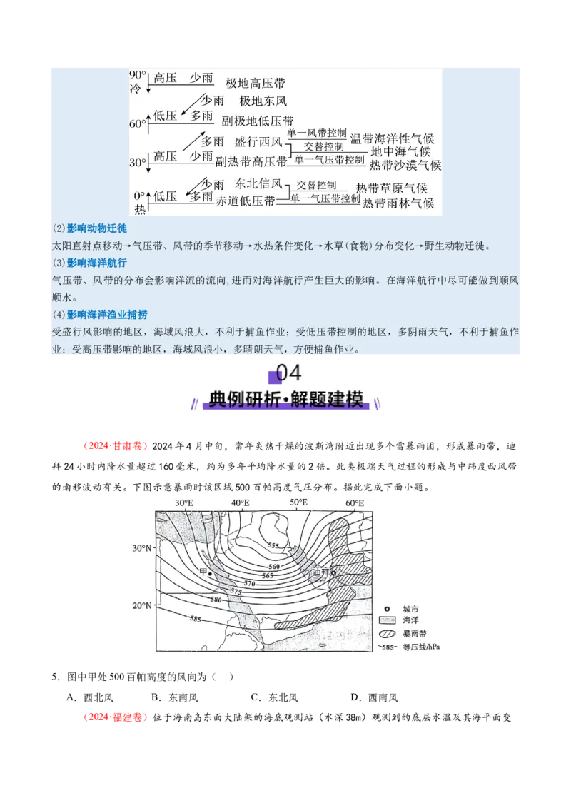 专题03大气运动（讲义）（原卷版）_2025年新高考资料_二轮复习_01高考语文等多个文件_2025年高三地理高考二轮复习专项提升_二轮讲义