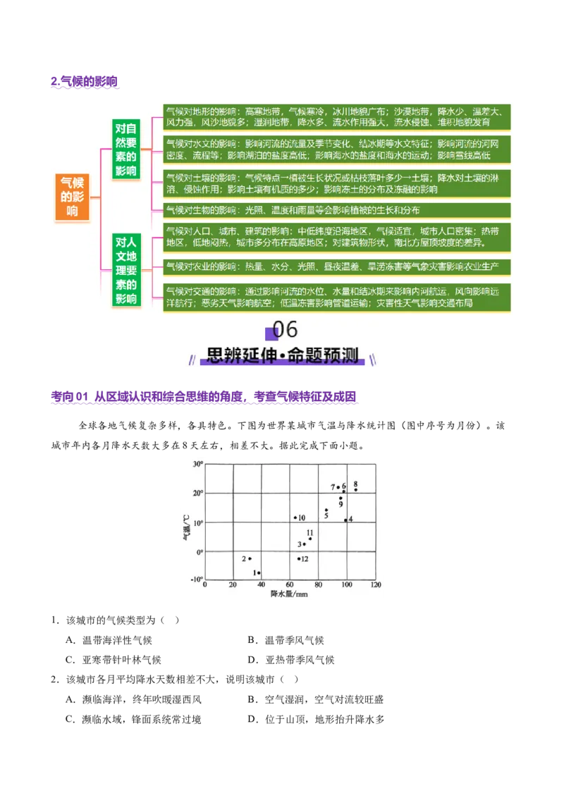 专题03大气运动（讲义）（原卷版）_2025年新高考资料_二轮复习_01高考语文等多个文件_2025年高三地理高考二轮复习专项提升_二轮讲义