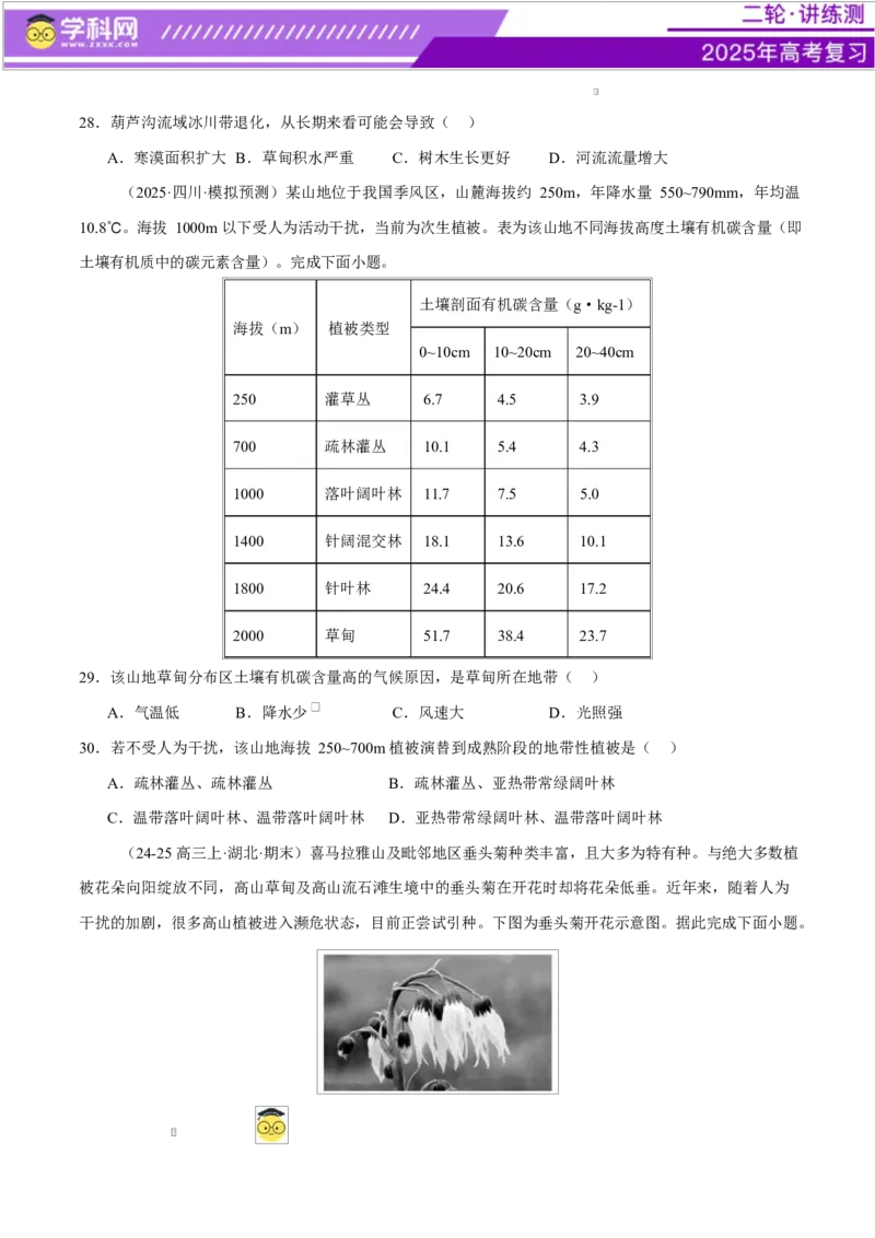 专题06自然地理环境的整体性与差异性（练习）（原卷版）_2025年新高考资料_二轮复习_上好课2025年高考地理二轮复习讲练测（新高考通用）3381954