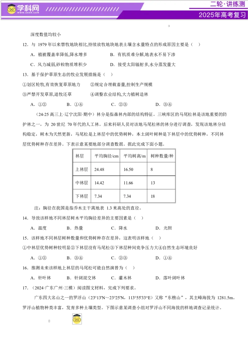 专题06自然地理环境的整体性与差异性（练习）（原卷版）_2025年新高考资料_二轮复习_上好课2025年高考地理二轮复习讲练测（新高考通用）3381954