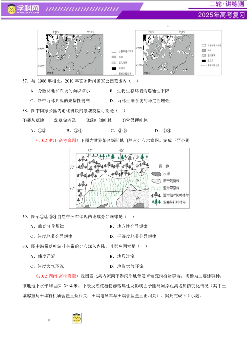 专题06自然地理环境的整体性与差异性（练习）（原卷版）_2025年新高考资料_二轮复习_上好课2025年高考地理二轮复习讲练测（新高考通用）3381954