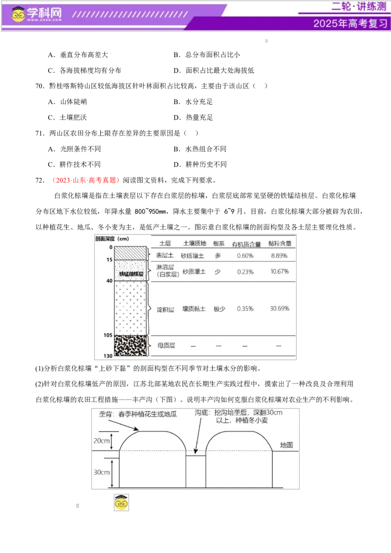 专题06自然地理环境的整体性与差异性（练习）（原卷版）_2025年新高考资料_二轮复习_上好课2025年高考地理二轮复习讲练测（新高考通用）3381954