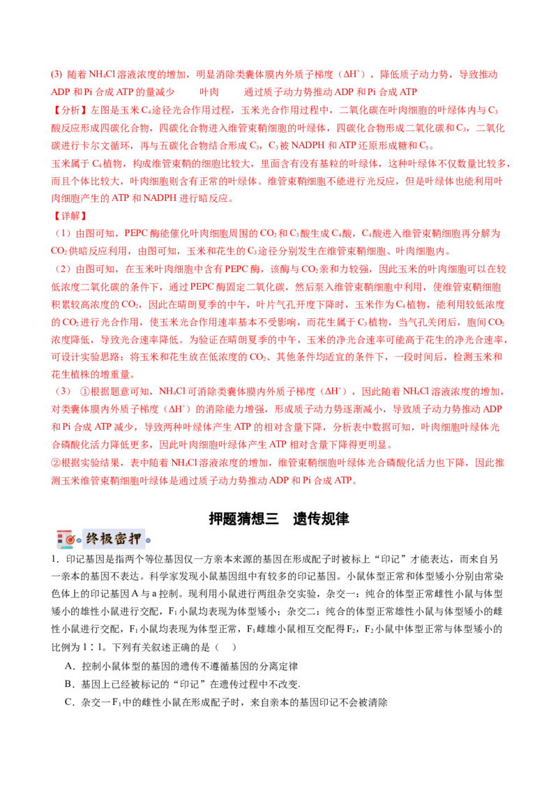 生物-2024年高考终极押题猜想（解析版）_2024年新高考资料_5.2024三轮冲刺_生物-2024年高考终极押题猜想