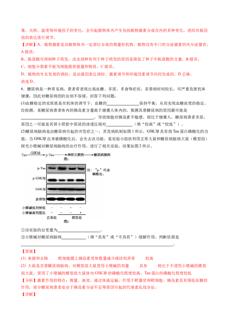 生物-2024年高考终极押题猜想（解析版）_2024年新高考资料_5.2024三轮冲刺_生物-2024年高考终极押题猜想