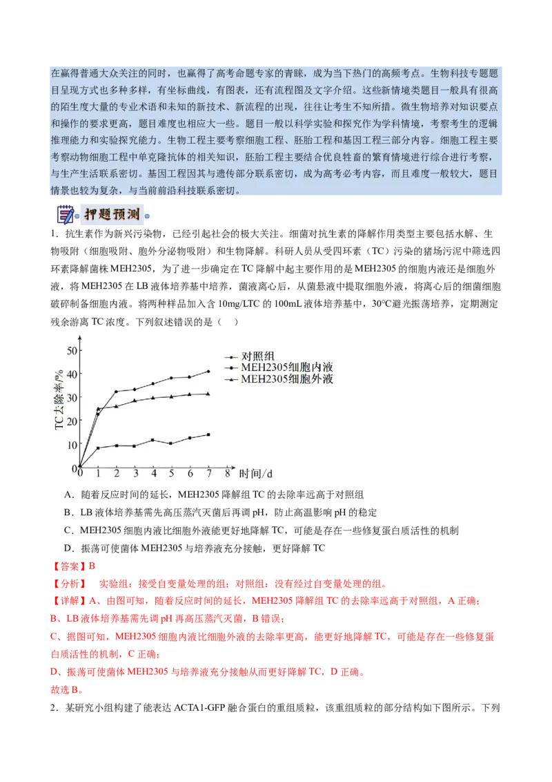 生物-2024年高考终极押题猜想（解析版）_2024年新高考资料_5.2024三轮冲刺_生物-2024年高考终极押题猜想