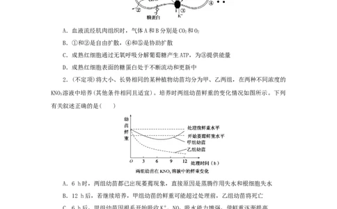 2023版新教材高考生物微专题小练习专练14细胞的物质输入和输出的图表解读202208091178_通用版（老高考）复习资料_2023年复习资料_一轮复习_2023届高考生物一轮微专题100练
