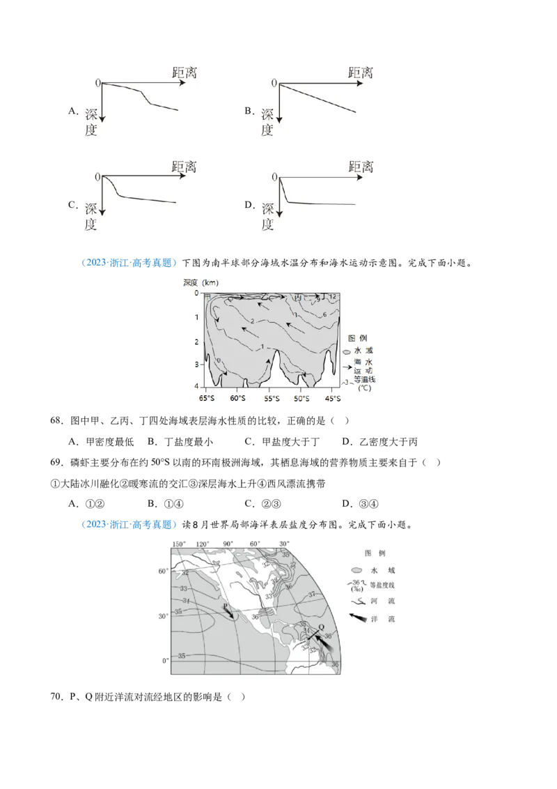 专题04地球上的水+原卷版_2025年新高考资料_二轮复习_01高考语文等多个文件_2025年高三地理高考二轮复习专项提升_真题演练