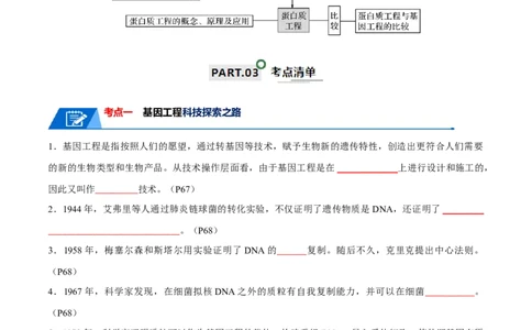 知识清单22基因工程（原卷版）_2024年新高考资料_1.2024一轮复习_2024年高考生物一轮复习知识清单