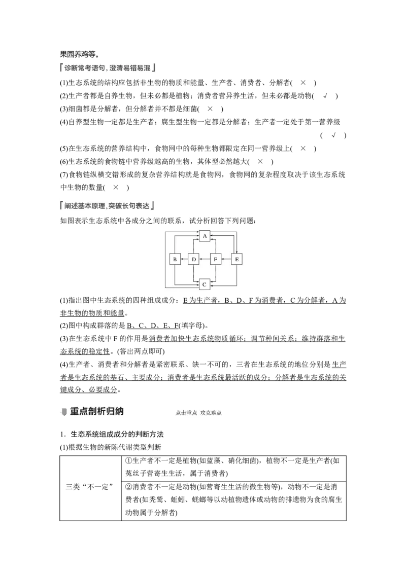 2022年高考生物一轮复习第9单元第30讲　生态系统的结构与能量流动_新高考复习资料_2022年新高考复习资料_2022年一轮复习最新版_1.2022年高考生物一轮复习全国通用版