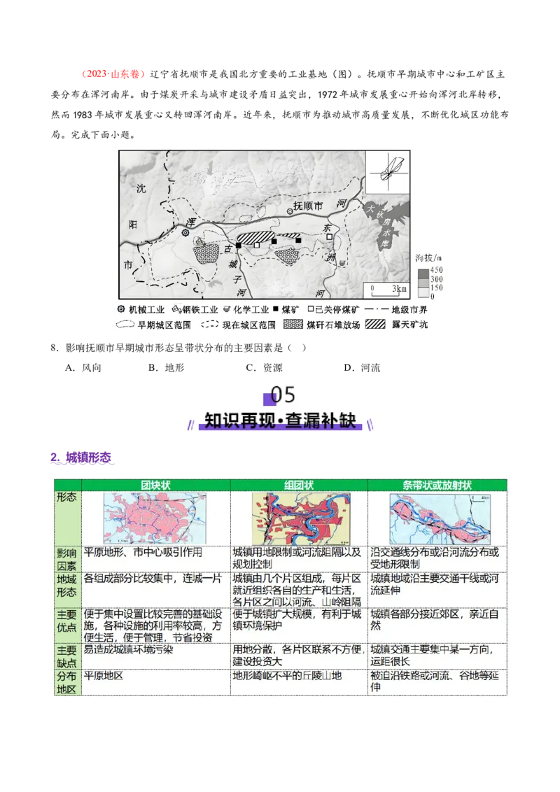 专题08人口与城市（讲义）（原卷版）_2025年新高考资料_二轮复习_2025年高三地理高考二轮复习专项提升（新高考通用）3405802_二轮讲义